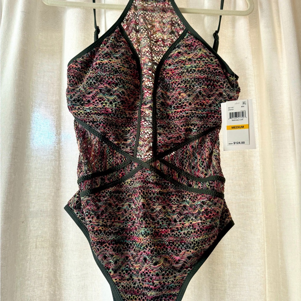 Becca Swim Crochet One-Piece Swimsuit